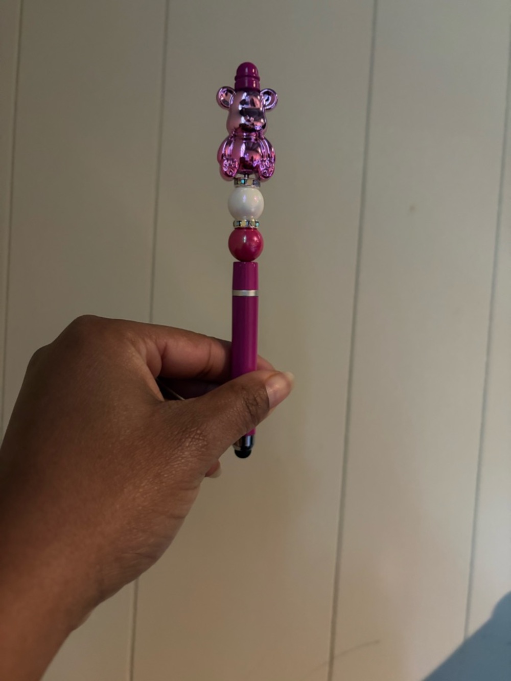 Pink Bear Top Kids Stylus Pen